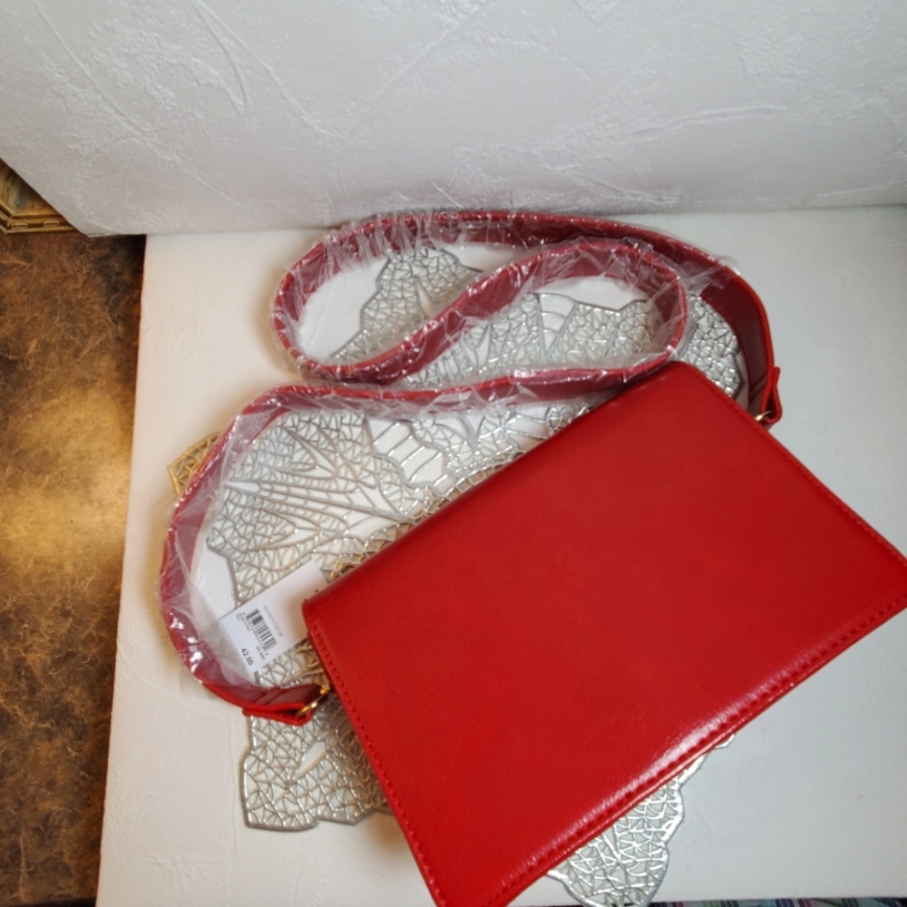 BP Red Fold Over Flap w/ Snap Closure Bag *NwT*